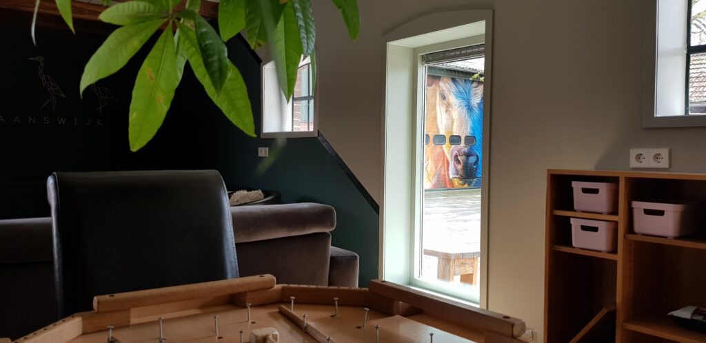 Doorkijkje via raam - vakantieboerderij Groenlo
